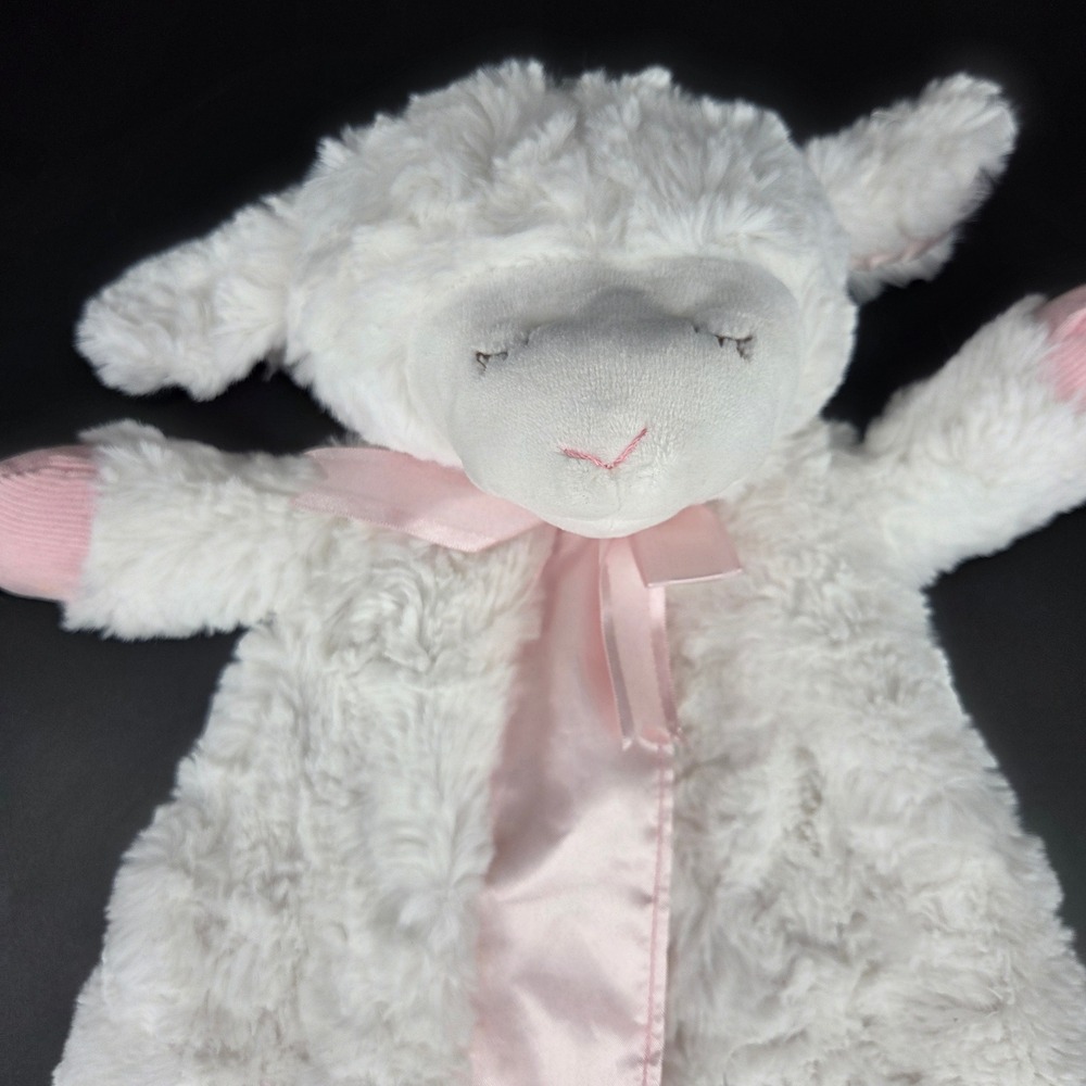 Baby GUND Winky Lamb Huggybuddy White Pink Sheep Security Blanket Lovey 4034130 - Picture 2 of 4